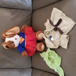 Build A Bear Bunny 3 costumes and 2 New Liberty and Fantasia costumes